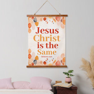 Tapiz Con Marco De Madera Jesucristo es el mismo muro cristiano boho