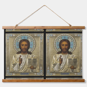 TAPIZ CON MARCO DE MADERA JESUS ICON