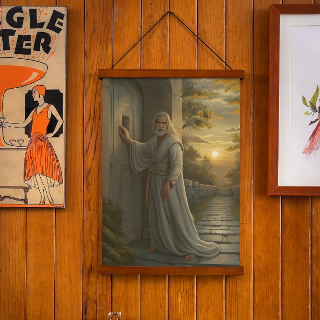 Tapiz Con Marco De Madera Jesús llamó a una puerta rústica (Subido por el creador)