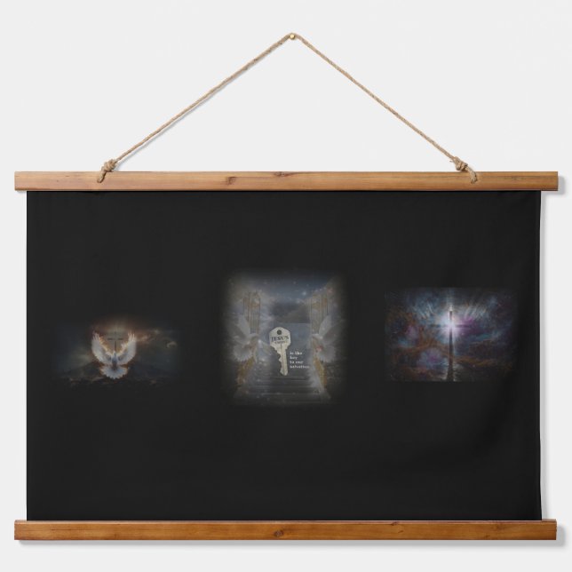 Tapiz Con Marco De Madera Jesus Tapestries (Anverso )