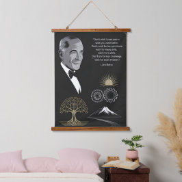 Tapiz Con Marco De Madera Jim Rohn Poster de citas motivacionales negro y or