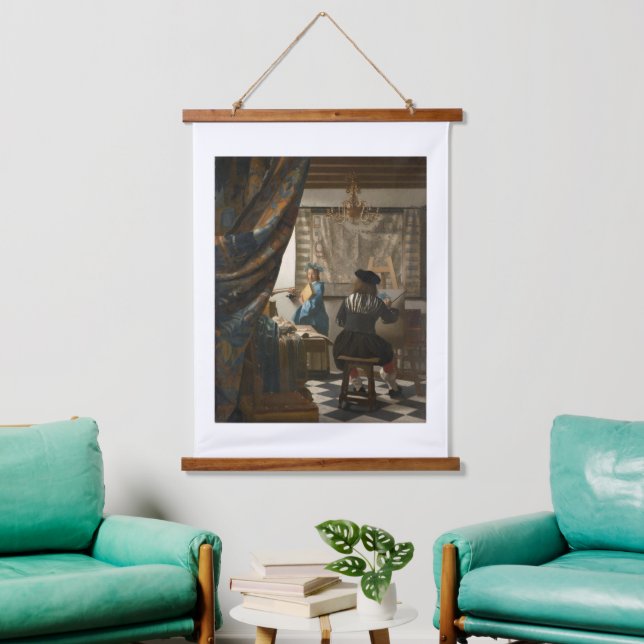Tapiz Con Marco De Madera Johannes Vermeer, El Arte De La Pintura (Sala de estar)