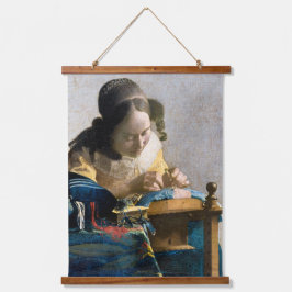 Tapiz Con Marco De Madera Johannes Vermeer - El Lacemaker