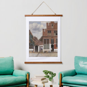 Tapiz Con Marco De Madera Johannes Vermeer, Vista De Las Casas De Delft