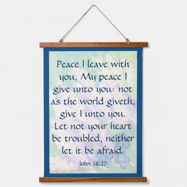 Tapiz Con Marco De Madera John 14:27 (Anverso)