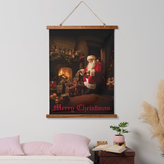 Tapiz Con Marco De Madera Jolly Old Saint Nick (Dormitorio)