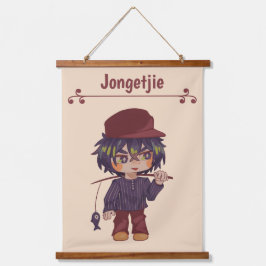 Tapiz Con Marco De Madera Jongetjie, jongen chibi.