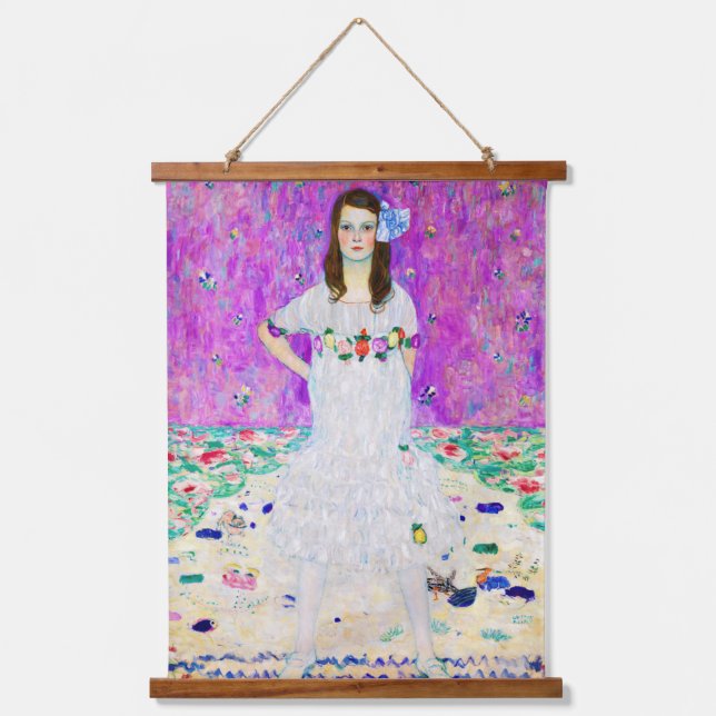 Tapiz Con Marco De Madera Joven Chica, Gustav Klimt (Anverso)