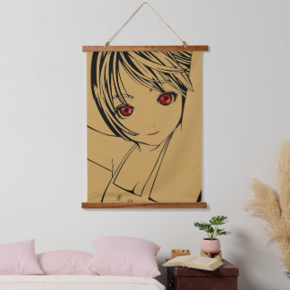 Tapiz Con Marco De Madera Joven estudiante de Manga pinta arte de los niños 