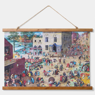 Tapiz Con Marco De Madera Juegos infantiles, Pieter Bruegel