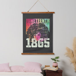 Tapiz Con Marco De Madera Juneteenth 1865 Afroamericano Libertad Negra