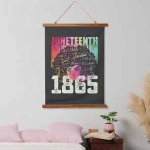 Tapiz Con Marco De Madera Juneteenth 1865 Afroamericano Libertad Negra