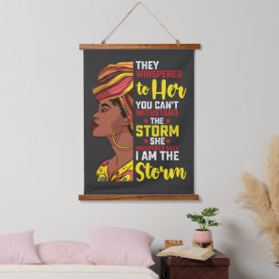 Tapiz Con Marco De Madera Juneteenth Soy La Tormenta Melanina Chica Negra