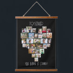 Tapiz Con Marco De Madera Juntos Forma de corazón familiar 29 Collage de fot<br><div class="desc">Exhibición de fotos de personalizados en una gran pared colgando con letras "juntos formamos una familia", lo que es fácil de editar si quieres una redacción diferente. La plantilla de fotos muestra las imágenes en un collage de fotos en forma de corazón que contiene 29 imágenes. Sus fotos se muestran...</div>