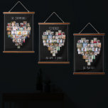 Tapiz Con Marco De Madera Juntos Nombre de la Familia Forma de corazón 87 Co<br><div class="desc">Exhibición de fotos de personalizados en grandes paredes colgadas, más personalizadas con sus nombres familiares y textos personalizados, como "juntos formamos una familia". La plantilla de fotos muestra las imágenes en un collage de fotos en forma de corazón que contiene 29 imágenes cada una, por un total de 87. Sus...</div>
