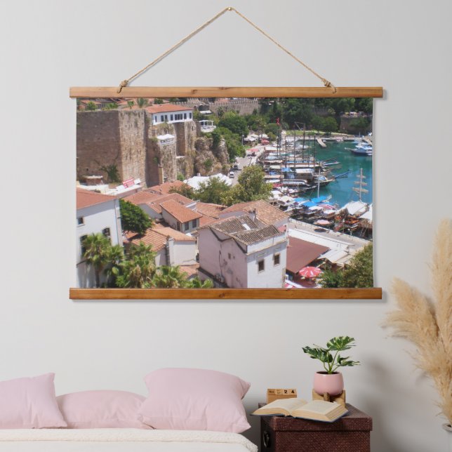Tapiz Con Marco De Madera Kaleici, ciudad antigua de Antalya (Dormitorio)