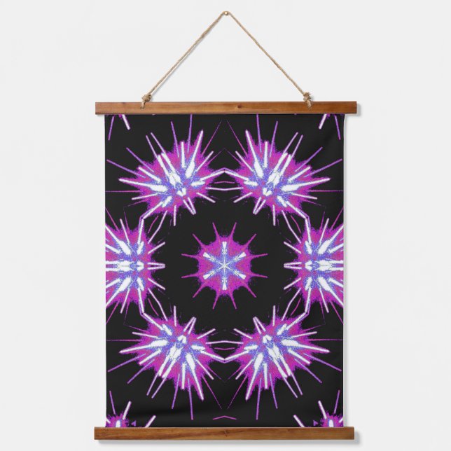 Tapiz Con Marco De Madera Kaleido Starburst – Purple Pattern Tapestry (Anverso)