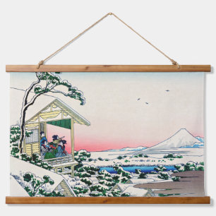 Tapiz Con Marco De Madera Katsushika Hokusai - Casa de té en Koishikawa