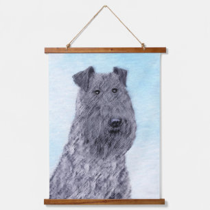 Tapiz Con Marco De Madera Kerry Blue Terrier Pintura Cute Original Perro Art