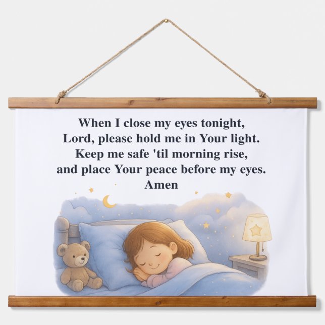 Tapiz Con Marco De Madera Kids Prayer (Anverso)