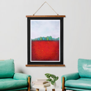 Tapiz Con Marco De Madera Kim Niles Arbor Paisaje ROJO