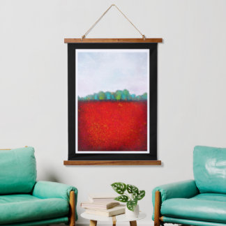 Tapiz Con Marco De Madera Kim Niles Arbor Paisaje ROJO