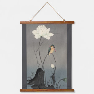 Tapiz Con Marco De Madera Kingfisher en Lotus, Koson, Ukiyo-e