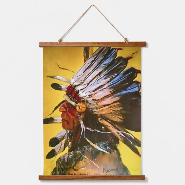 Tapiz Con Marco De Madera Kiowa Chief  (Anverso)