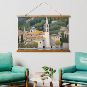 Tapiz Con Marco De Madera Kirche Cassone Gustav Klimt Pintura cautivadora