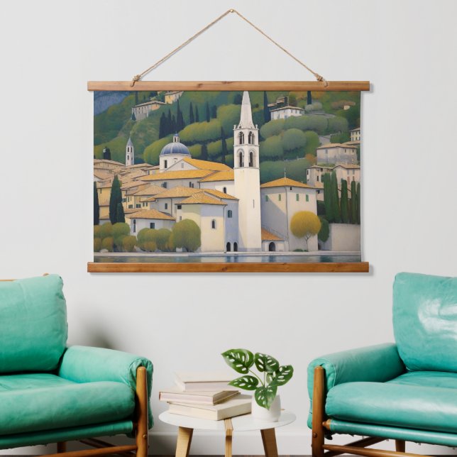 Tapiz Con Marco De Madera Kirche Cassone Gustav Klimt Pintura cautivadora (Sala de estar)