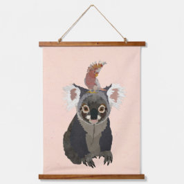 TAPIZ CON MARCO DE MADERA KOALA Y CACATÚA