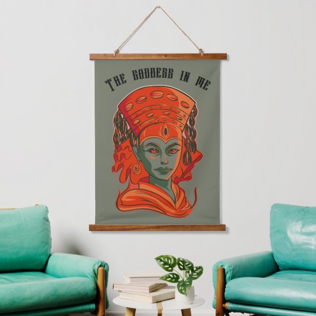 Tapiz Con Marco De Madera Kumari - La diosa en mí (Sala de estar)