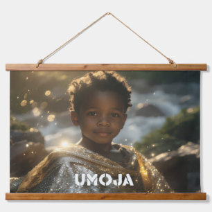 TAPIZ CON MARCO DE MADERA KWANZAA - UMOJA
