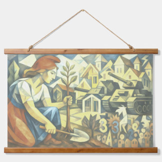 Tapiz Con Marco De Madera L’Asymétrie d’un combat