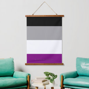 Tapiz Con Marco De Madera La bandera del orgullo asexual de SlipperyJoe enfa