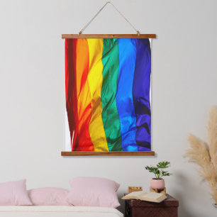 Tapiz Con Marco De Madera La bandera del orgullo gay de SlipperyJoe's ondean