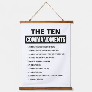 Tapiz Con Marco De Madera La Biblia versus el cristianismo Diez mandamientos