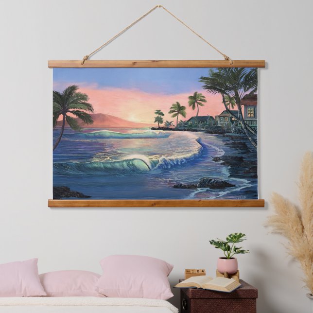 Tapiz Con Marco De Madera La ciudad de Lahaina Circa 1900 (Dormitorio)