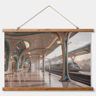 Tapiz Con Marco De Madera La Estación