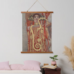 Tapiz Con Marco De Madera La famosa pintura de Gustav Klimt's Hygieia.