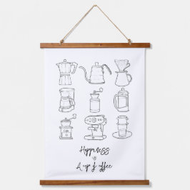 Tapiz Con Marco De Madera La felicidad es un café