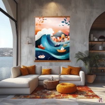 La gran ola reimaginada: Elegancia moderna