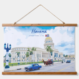 Tapiz Con Marco De Madera La Habana, Cuba - Alma Clásica Vintage