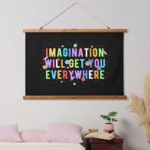 Tapiz Con Marco De Madera La Imaginación Te Llevará A Todas Partes