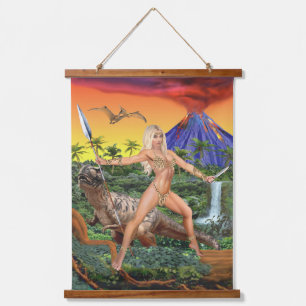 Tapiz Con Marco De Madera LA JUNGla JURÁSICA