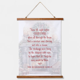 Tapiz Con Marco De Madera La noche antes del poema de los Navidades