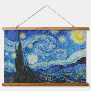 Tapiz Con Marco De Madera La noche estrellada de Vincent Van Gogh (1889)