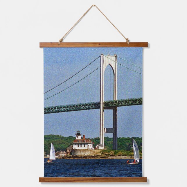 Tapiz Con Marco De Madera La playa del puerto de Newport (Anverso)