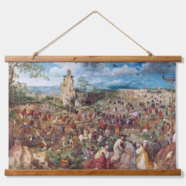 Tapiz Con Marco De Madera La procesión al calvario, Pieter Bruegel (Anverso )