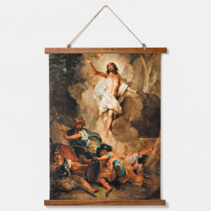 Tapiz Con Marco De Madera La resurrección de Cristo, la pintura del arte fin
